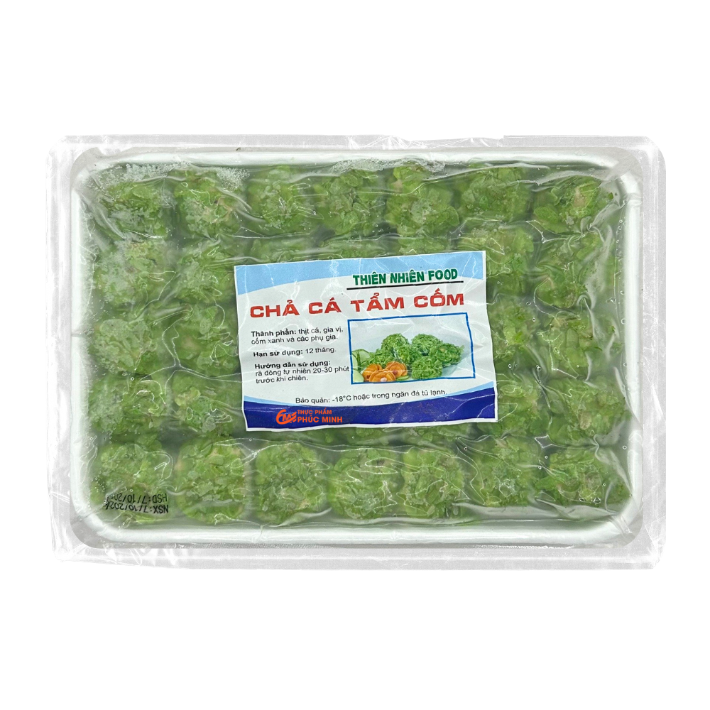 cá viên cốm xanh khay 500gr