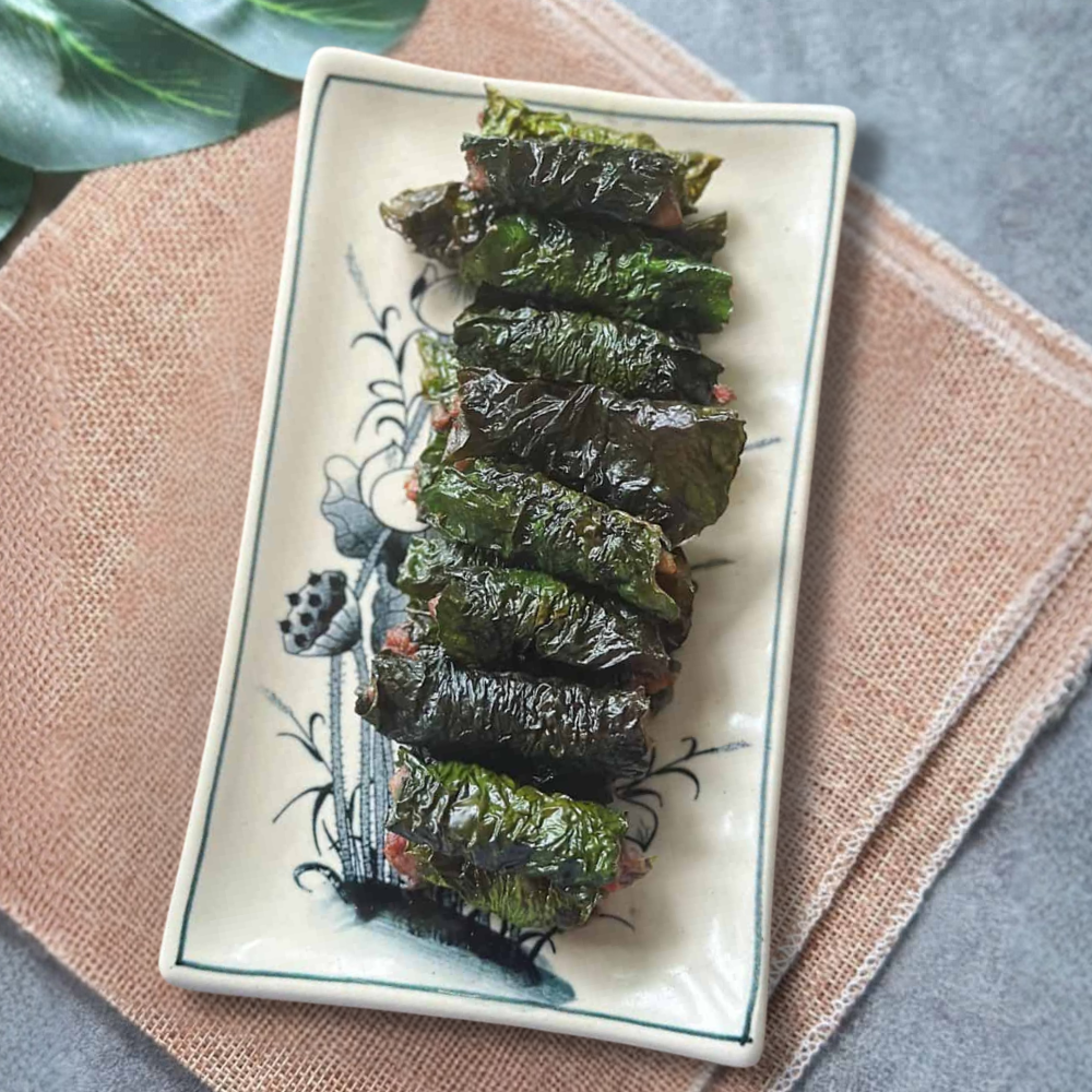 dĩa bò cuộn lá lốt