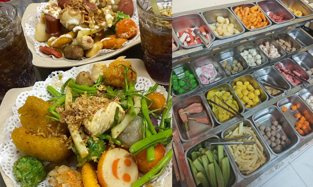 quán buffet cá viên chiên xiên xéo