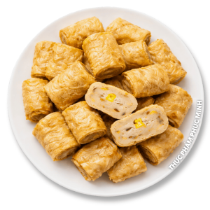 tàu hủ ky cuộn chả cá bắp chiên