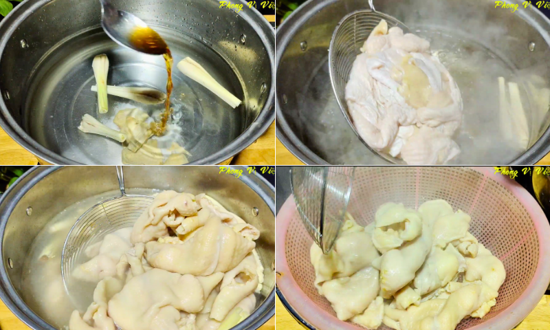 trần da gà qua nước sôi