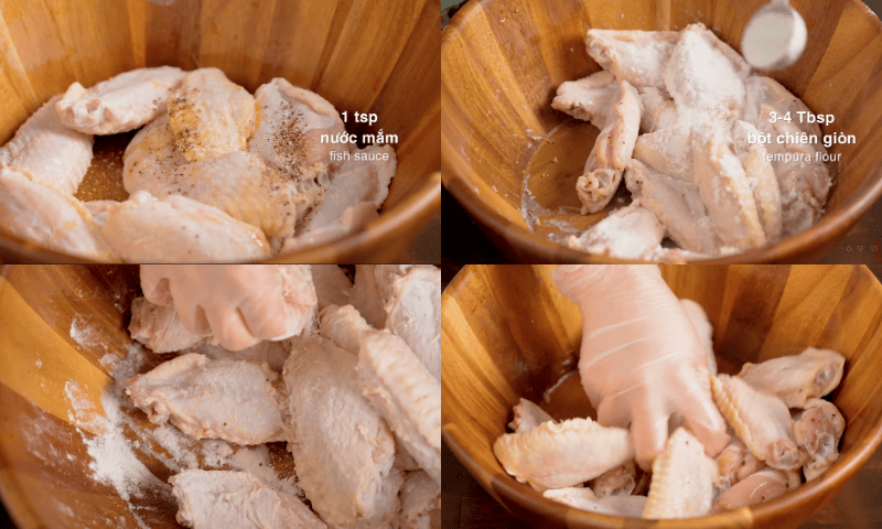 uớp cánh gà để làm cánh gà chiên nước mắm