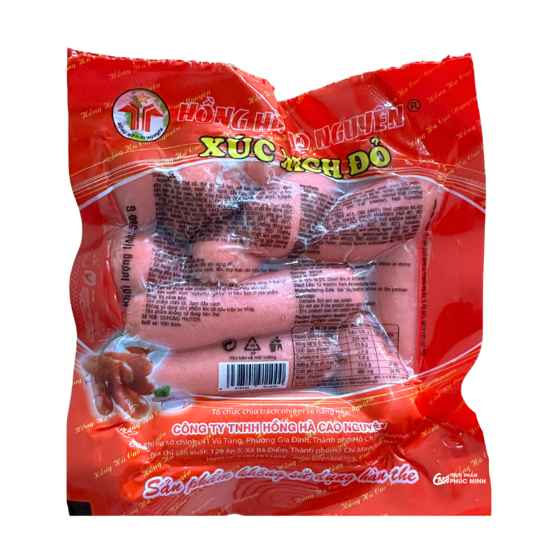 Xúc xích đỏ Hồng Hà Cao Nguyên 500g